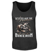 Ein Biker Tanktop für Motorradfahrer von Wingbikers mit dem Aufdruck, Scheiß auf die Prinzessin - Ich nehm´ die Bikerin - in schwarz.