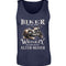 Ein Biker Tanktop von Wingbikers mit einem vintage Aufdruck, Biker sind wie gute Whiskey - wir werden mit dem Alter besser in navy blau.