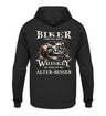 Biker Hoodie mit einem vintage Aufdruck, Biker sind wie gute Whiskey - wir werden mit dem Alter besser mit Back Print in schwarz. 