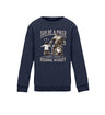 Ein Motorrad Sweatshirt für Jungen von Wingbikers, mit dem Aufdruck, Son Of A Biker - Daddy Future Riding Buddy, in navy blau.