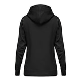 Ein Damen Hoodie für Motorradfahrerinnen von Wingbikers mit dem Aufdruck, Verrückte alte Schachtel, in schwarz, Ansicht von Vorne. 