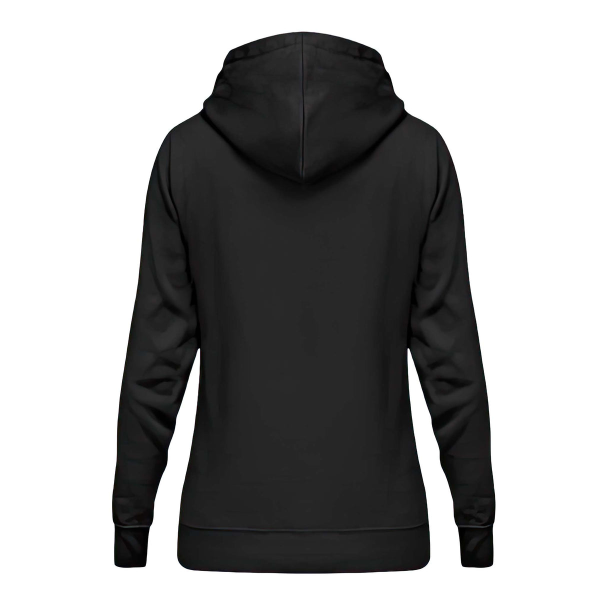 Ein Damen Hoodie für Motorradfahrerinnen von Wingbikers mit dem Aufdruck, Mir reichts, ich geh´ Motorrad fahren - in schwarz, Ansicht von hinten. 