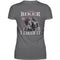 Ein T-Shirt für Motorradfahrerinnen von Wingbikers mit dem Aufdruck, I Kissed A Biker And I Liked It, als Backprint in dunkelgrau.