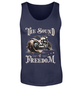 Ein Biker Tanktop für Motorradfahrer von Wingbikers mit dem Aufdruck, The Sound of Freedom, in navy blau.