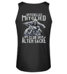 Ein Biker Tanktop für Motorradfahrer von Wingbikers mit dem Aufdruck, Offizielles Mitglied im Club der alten Säcke, mit Back Print, in schwarz.