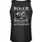 Ein Biker Tanktop von Wingbikers mit einem vintage Aufdruck, Biker sind wie gute Whiskey - wir werden mit dem Alter besser, mit Back Print, in schwarz.