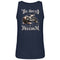 Ein Tanktop für Motorradfahrerinnen von Wingbikers mit dem Aufdruck, The Sound of Freedom, als Back Print in navy blau.