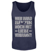 Ein Biker T-Shirt für Motorradfahrer von Wingbikers mit dem Aufdruck, Hier wird Benzin noch mit Liebe verbrannt  - in navy blau.