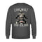 Ein Biker Sweatshirt für Motorradfahrer von Wingbikers mit dem Aufdruck, Lone Wolf - No Club, als Back Print, in dunkelgrau.