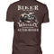 Biker T-Shirt mit einem vintage Aufdruck, Biker sind wie gute Whiskey - wir werden mit dem Alter besser mit Back Print in braun. 