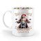 Eine weihnachtliche Tasse für Motorradfahrer von Wingbikers, mit dem beidseitigen Aufdruck, Sons of Santa - Christmas Chapter, in weiß. .