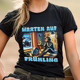 Bikerin - Warten auf Frühling  - Damen Premiumshirt