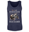 Ein Biker Tanktop für Motorradfahrer von Wingbikers mit dem Aufdruck, Das beste Antidepressivum hat zwei Räder, in navy blau.