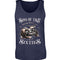 Ein Biker Tanktop für Motorradfahrer von Wingbikers mit dem Aufdruck, Sons of the Sixties - Vintage Biker, in navy blau.