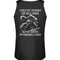 Ein Biker Tanktop von Wingbikers mit dem Aufdruck, Lieber mit Freunden zur Hölle fahren, als mit Idioten im Paradies leben - als Back Print, in schwarz.